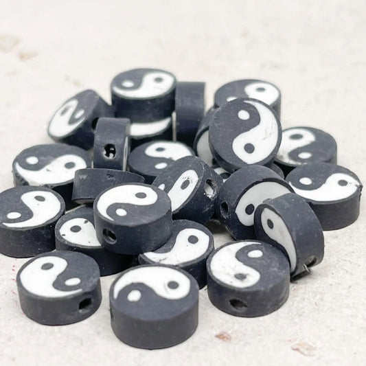 Polymer Clay Perlen Yin und Yang