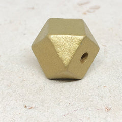 20 St. Polygon Spacer Perlen, Holz Perlen Polygon, facettierte Würfel aus Holz, 20mm achteckige Perlen, gold- oder silberfarben