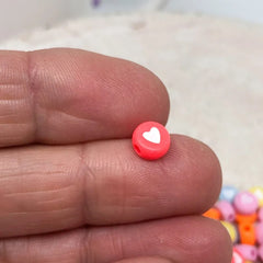 Acrylperlen mit Herz Perlen 7mm - Bunt