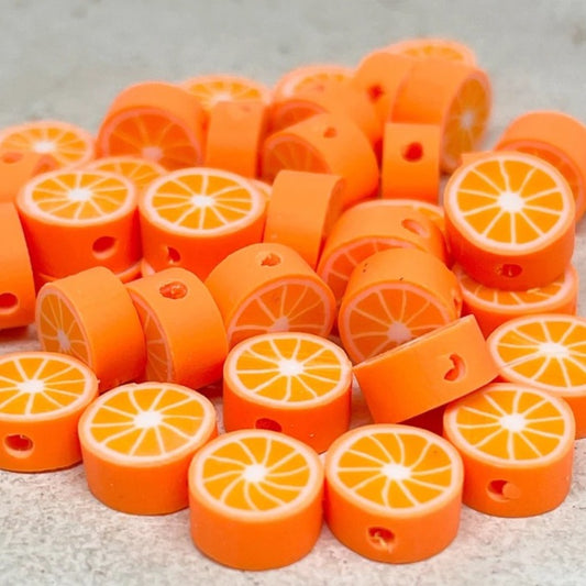 Polymer Clay Frucht Perlen Fruchtperlen - Orange