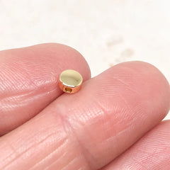 10 St. Messing Perlen Rund, vergoldete Perlen 5mm x 3mm