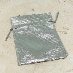 Organza Säckchen, Geschenckbeutel Silber, Schmuckbeutel, 7,5cm x 9,5cm