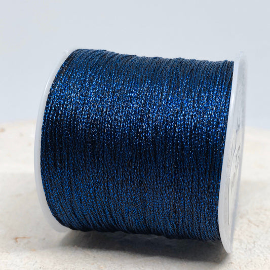 Macraméband 10m 0,5mm Blau Metallic