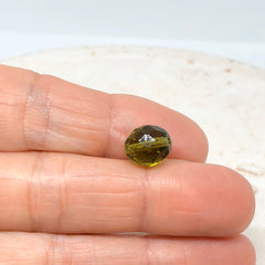12 St. Böhmische Glasschliffperlen 10mm, Glasperlen Olivgrün
