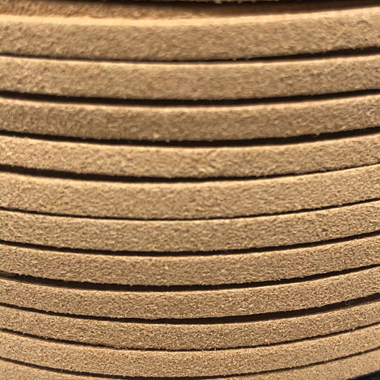 Veloursband 3mm 5m, Veloursband Beige