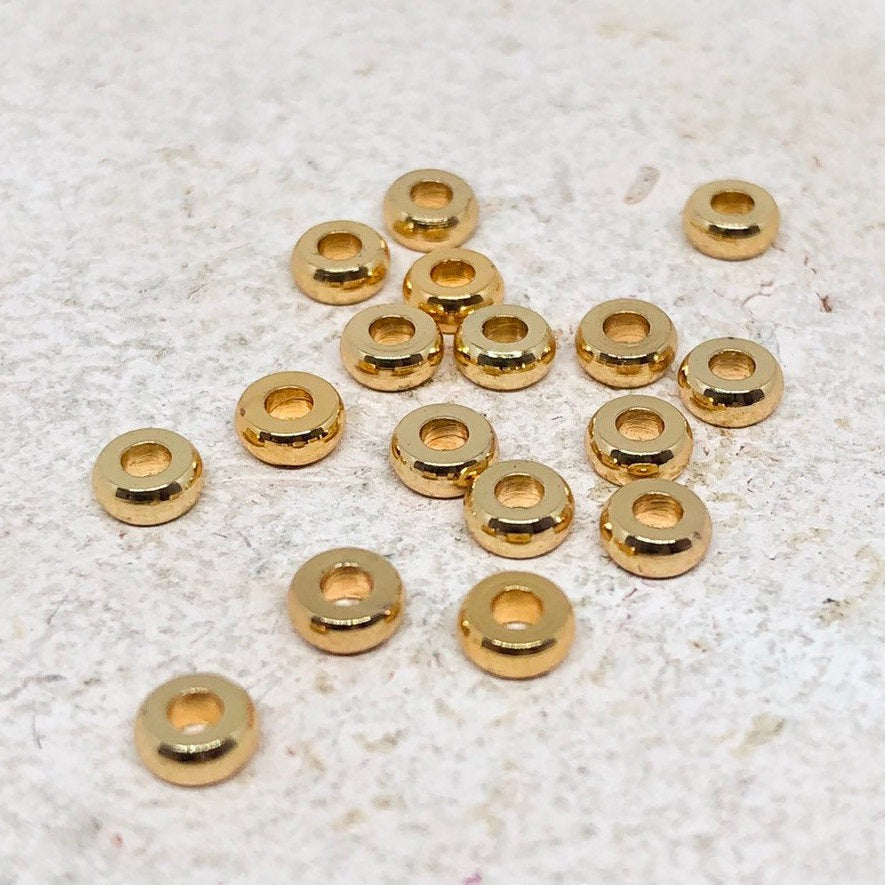 Spacer Perle Messing 30 St. 4mm x 2mm - Goldfarben