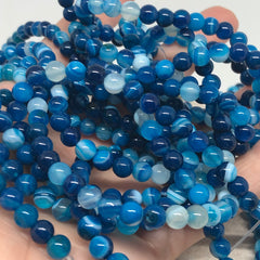 Achat Perlen 6mm blau