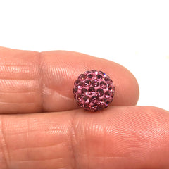 3 St. Polymer Strass Perlen 10 mm, Rosa Strass Perlen , Polymerton Perlen 1 cm