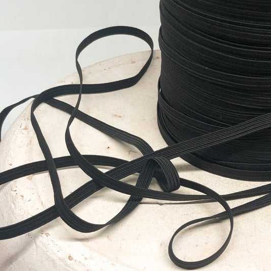 Elastisches Band, 5 Meter Elastikband 6mm / 5mm  Weiß / Schwarz