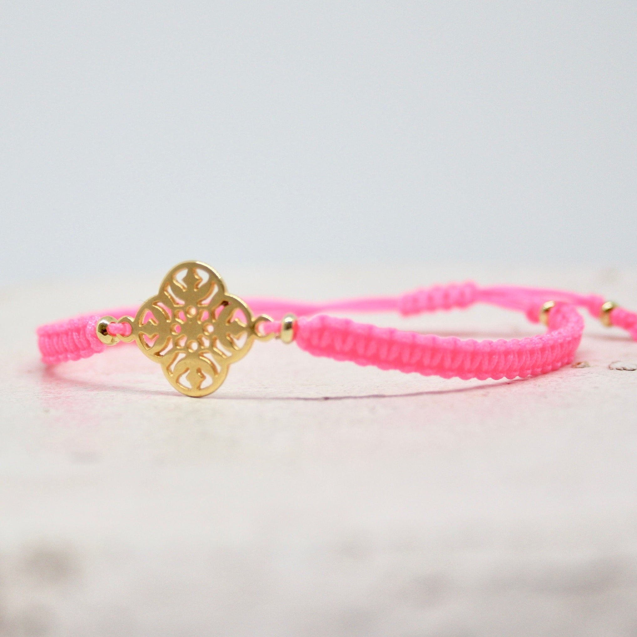 Drei Armbänder Neon Rosa-Gold 