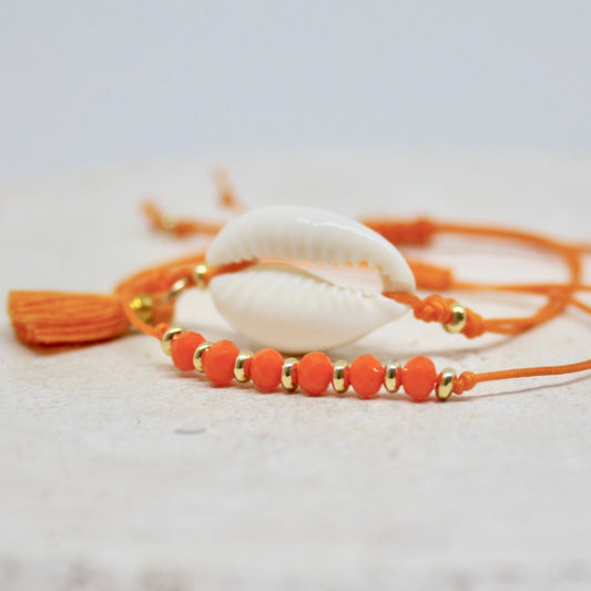 Muschelarmband, Armband Set Orange