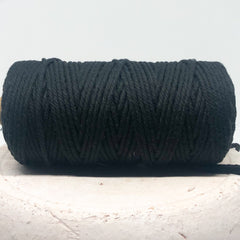 Macrameeband 2mm / 3mm Baumwolle gedreht 10m Schwarz