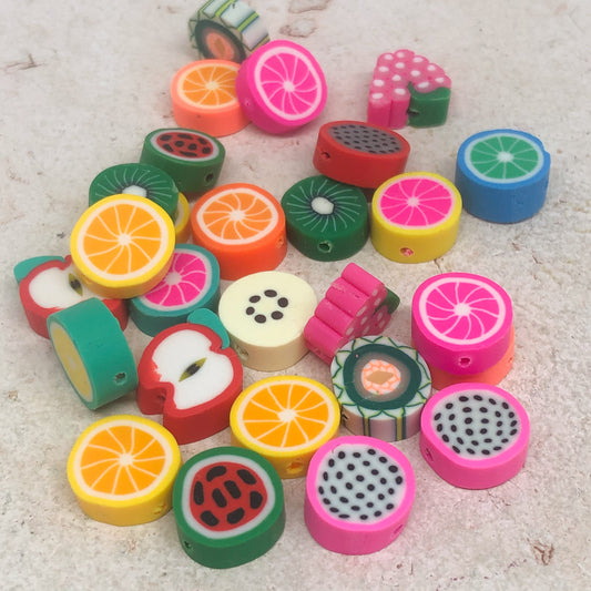 Polymer Clay Frucht Perlen, Obstperlen, Frucht Spacer Perlen