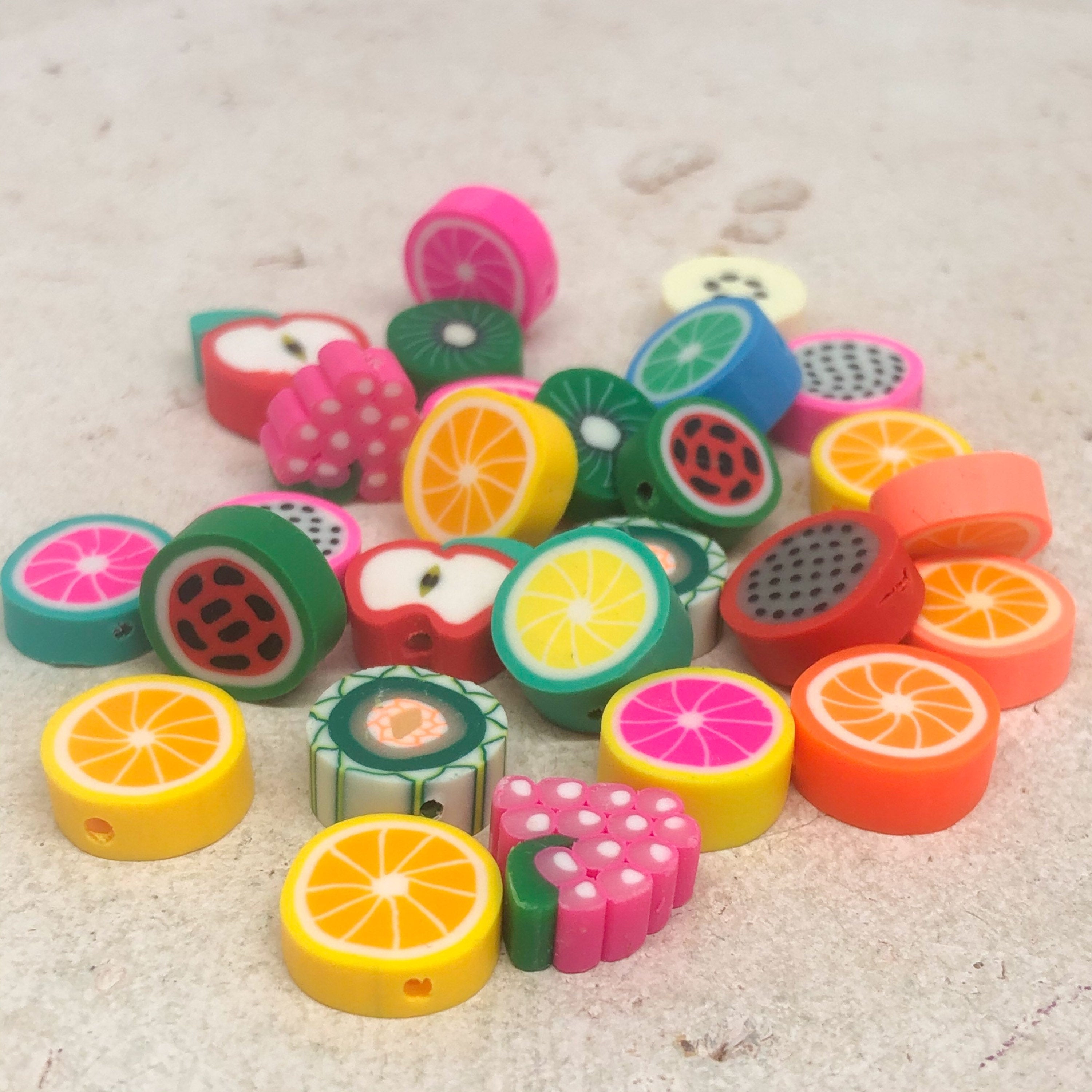 Polymer Clay Frucht Perlen, Obstperlen, Frucht Spacer Perlen