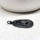  Buddha Anhänger, Buddha Messing Anhänger mit Zirkonia Metallgrau