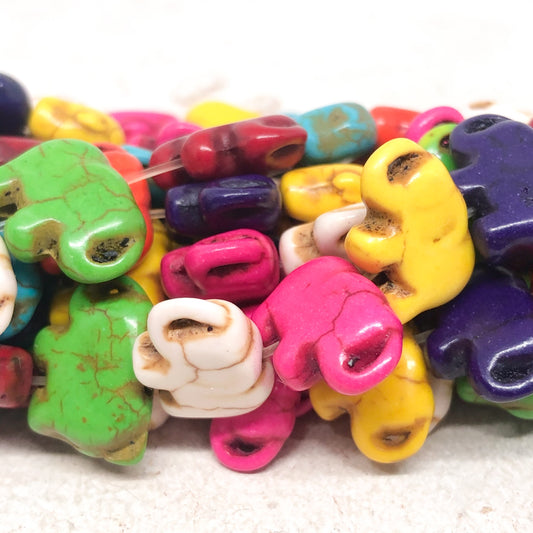 30 St. Perlen Elefant, synthetischer Howlith