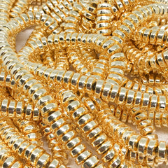 100 St. Hämatit Heishi Perlen, Hämatit Disc synthetisch, vergoldet / versilbert