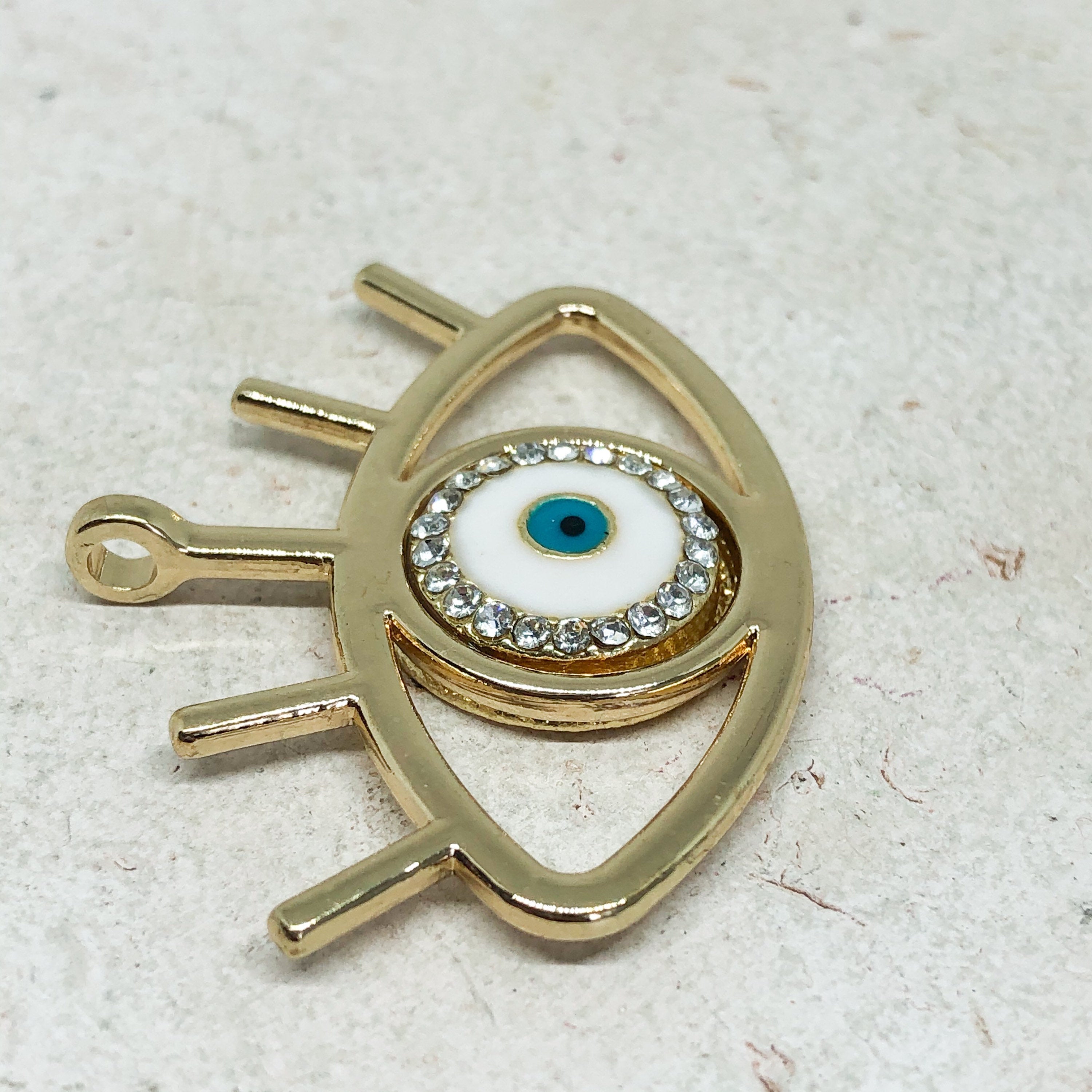 1 St. Böser Blick Anhänger, Böses Auge, Türkis Auge Anhänger vergoldet –  Perlenzimmer - Perlen und Schmuck