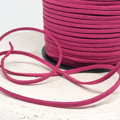 Veloursband 3mm 5m Fuchsia, Schmuckband Pink