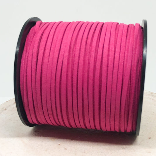 Veloursband 3mm 5m Fuchsia, Schmuckband Pink