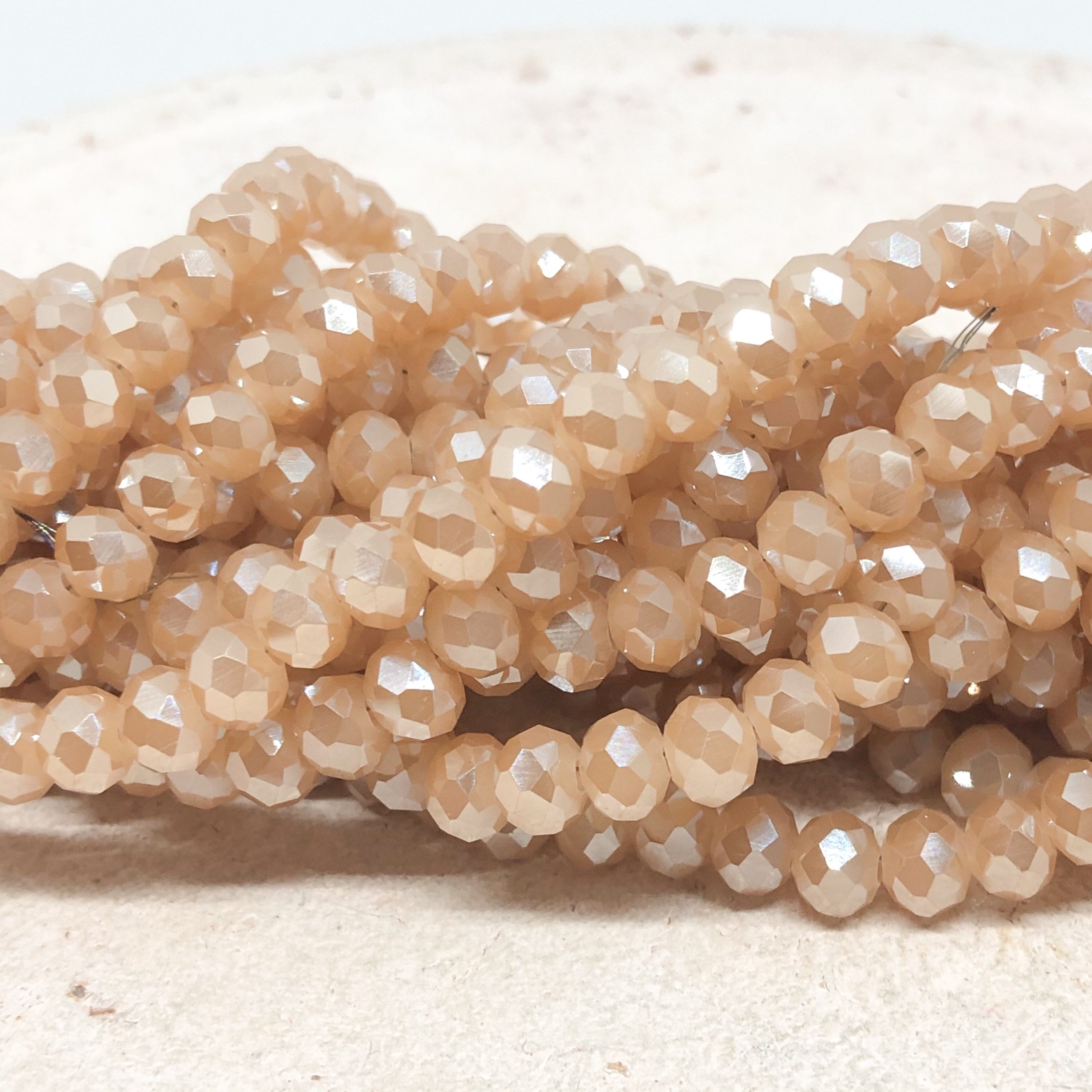 Kristallperlen 6mm Champagner Beige