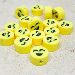 25 St. / 50 St. Polymer Clay Emoji Perlen, Gesicht Polymer Clay, Lächeln Gesicht Spacer Perlen