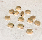 Messing Perlen Oval, vergoldete ovale Perlen 6mm 10 St.