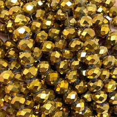 Kristallperlen in Gold 8mm