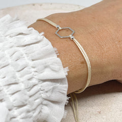 Filigranes Armband mit Hexagon aus 925 Sterling Silber