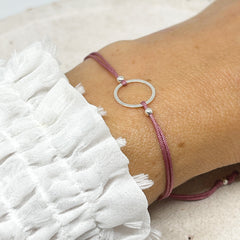 Armband mit Kreis aus 925 Sterling Silber, Filigranes Armband