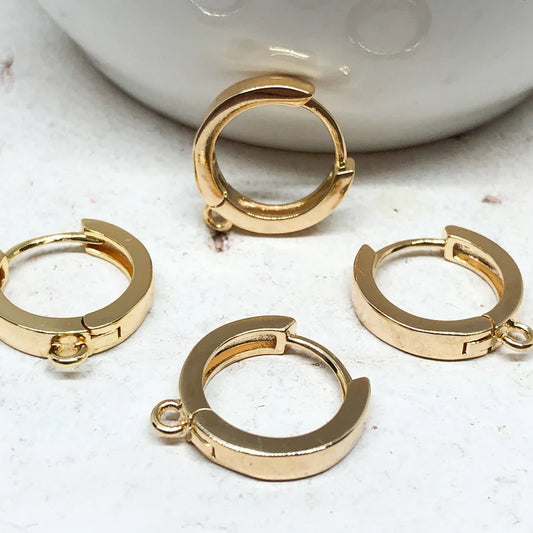 2 Paar Vergoldete Brisuren, 16mm Ohrbrisuren, Ohrringe, Ohrhänger, DIY Ohrringe