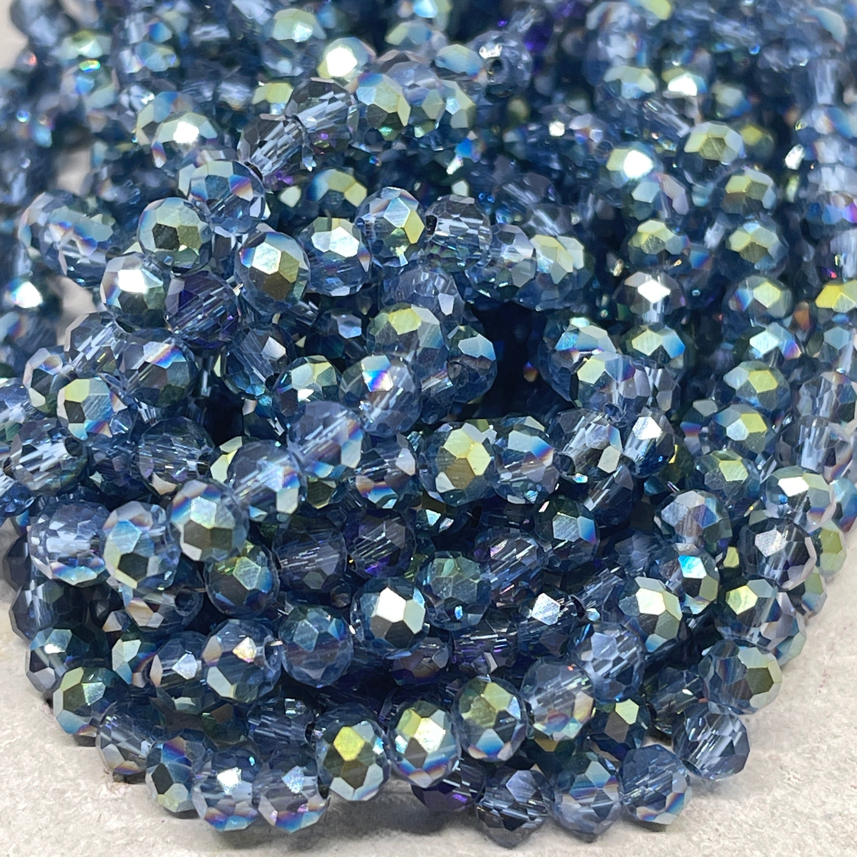 Glasschliffperlen Montana Blue 6mm