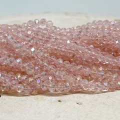 Kristallperlen 4mm 130 St., Rosa Glasschliffperlen, facettierte Perlen, Rosa Perlen 4mm