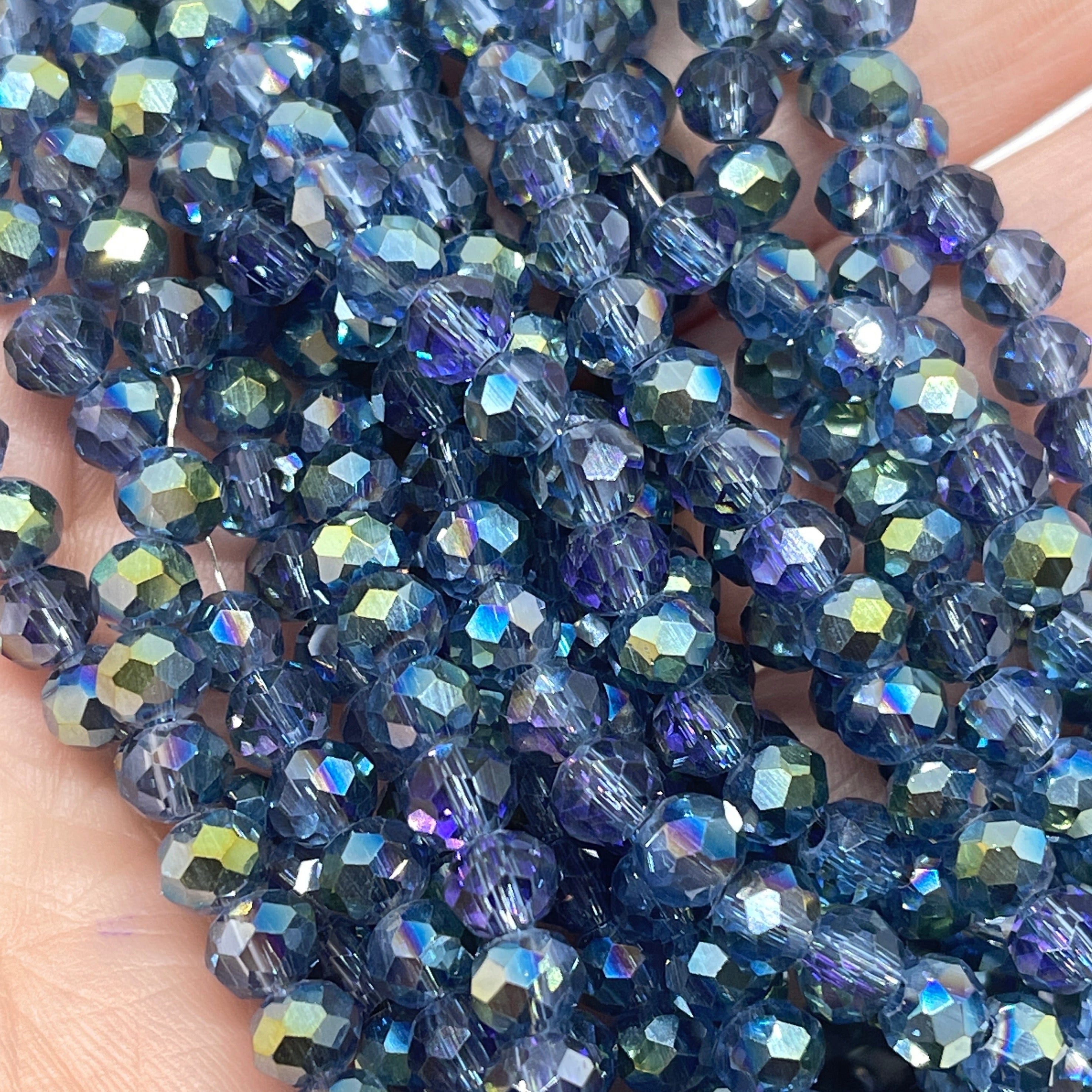 Glasschliffperlen Montana Blue 6mm