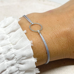 Armband mit Kreis aus 925 Sterling Silber, Filigranes Armband