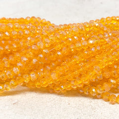 130 St. Glasschliffperlen 4 mm, Kristallperlen, Orange Perlen