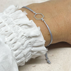 Filigranes Armband mit Hexagon aus 925 Sterling Silber